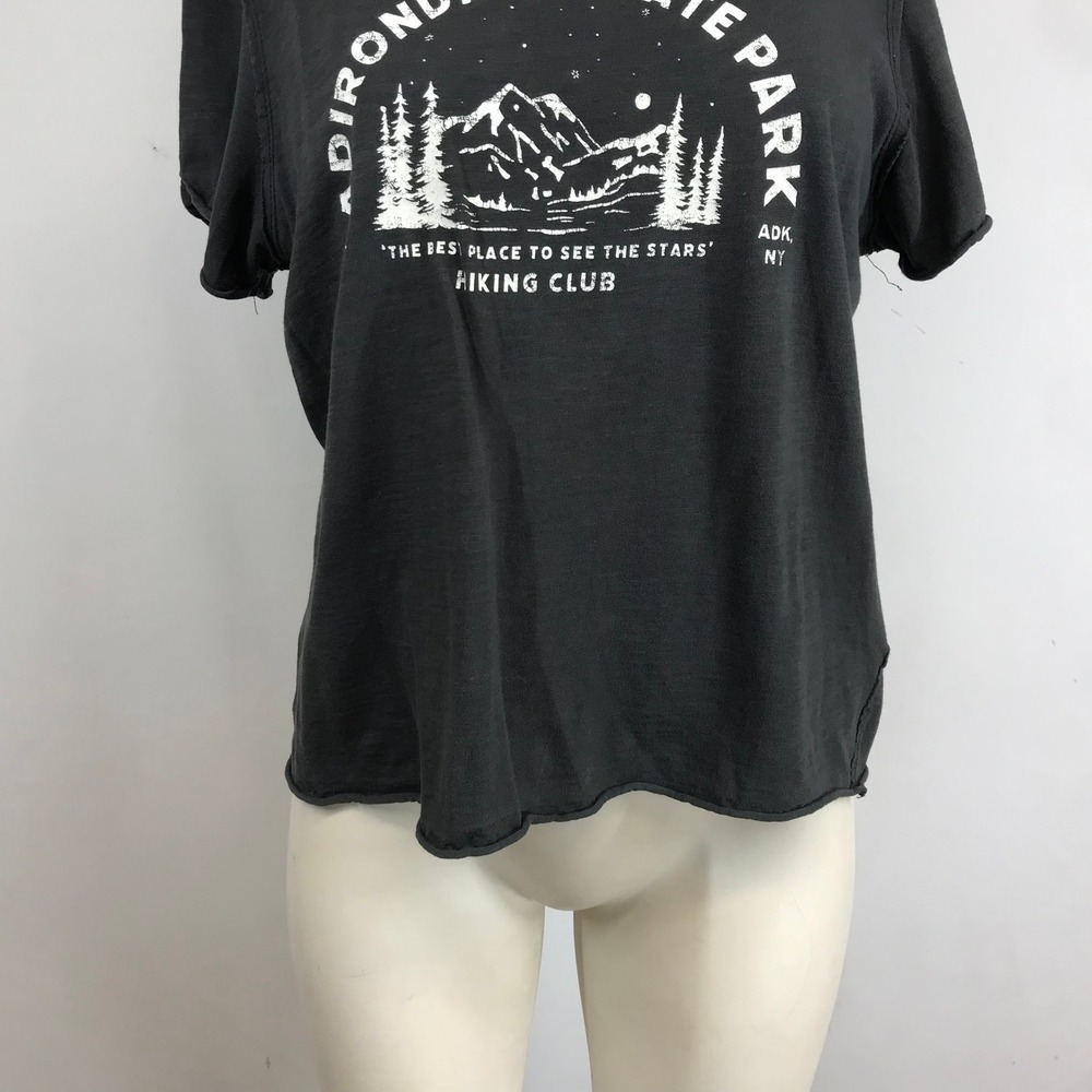 Anthropologie Adirondack State Park Hiking Club Graphic Tee Washed Black Medium - Picture 3 of 8